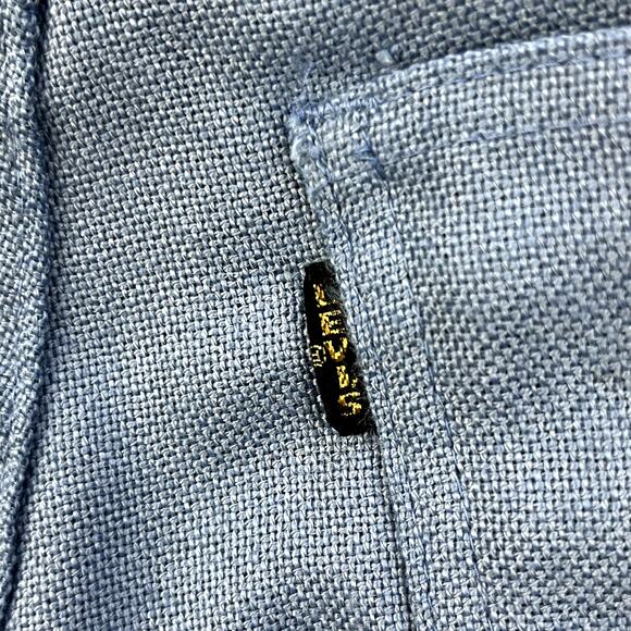 Vintage Levis Sta-Prest Pants Mens 29 Blue Chino Straight Leg Big E Slacks 70s - Picture 5 of 15